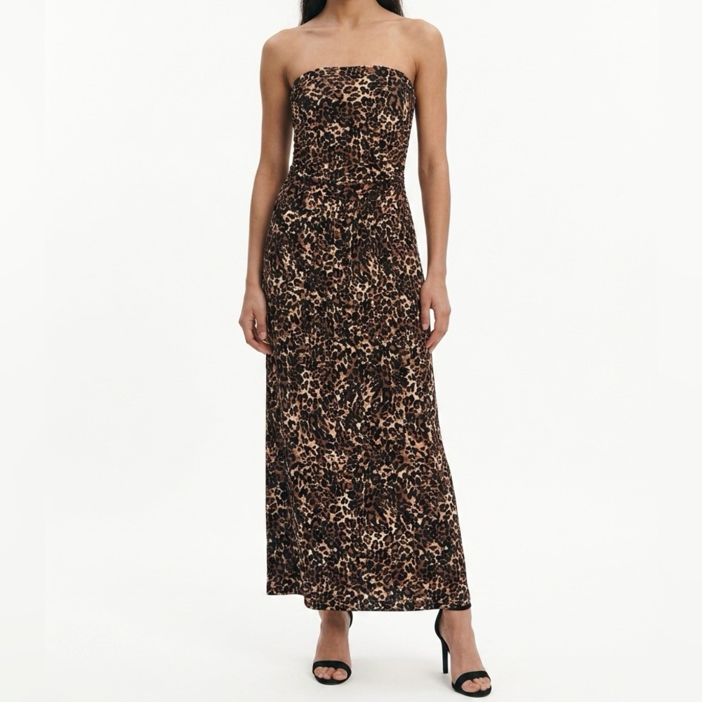 NWT Lascana Leopard Midi Dress w/ pockets